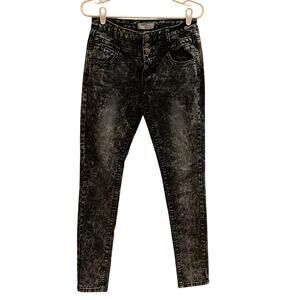 Harmony Havoc Jeans Acid Wash Skinny Jeans Triple Button Stretch Med Rise size 9